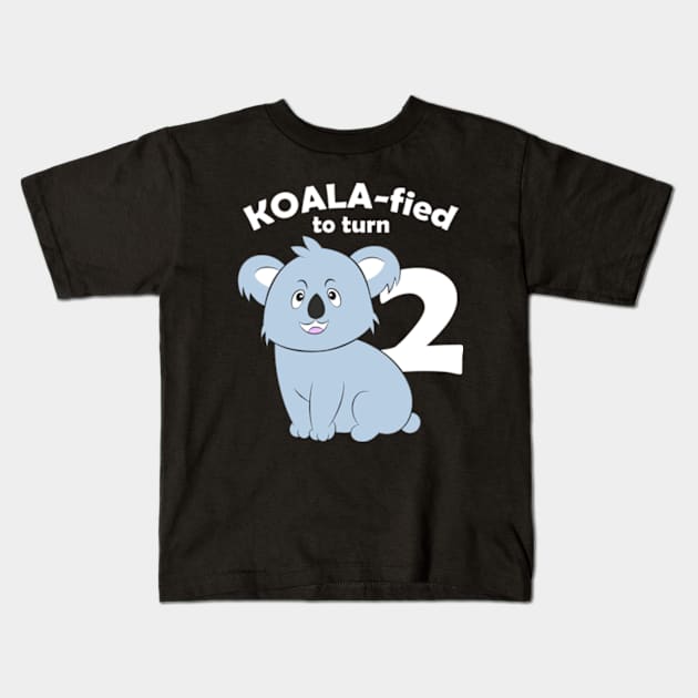 KOALAfied to turn 2 - 2nd Second Birthday Koala Lover Gift Kids T-Shirt by JaiStore